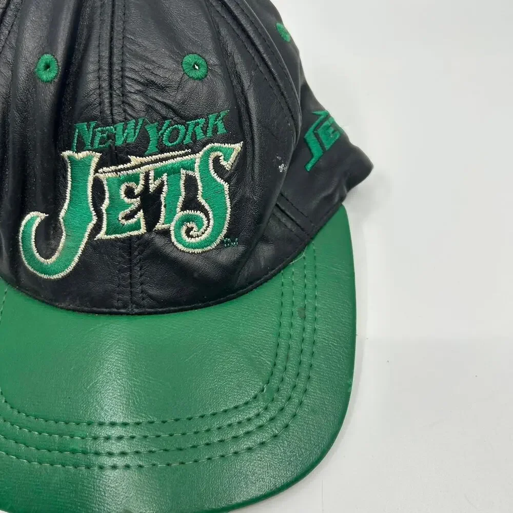 VTG New York Jets leather snapback hat